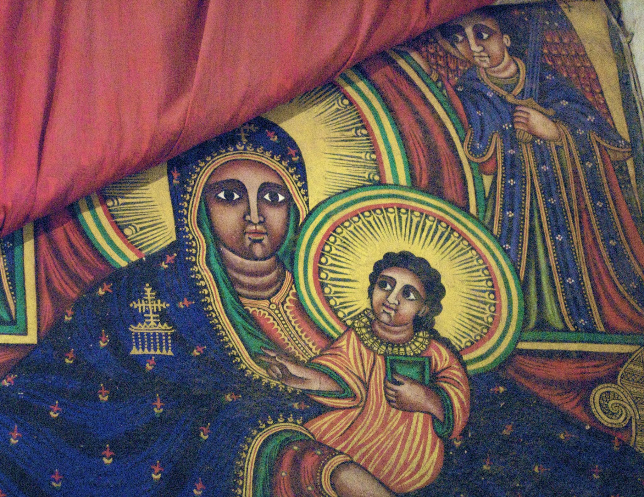 Ethiopian Mural of Virgin Mary and Child
